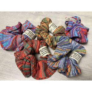 Set of 5 cotton knit scrunchies